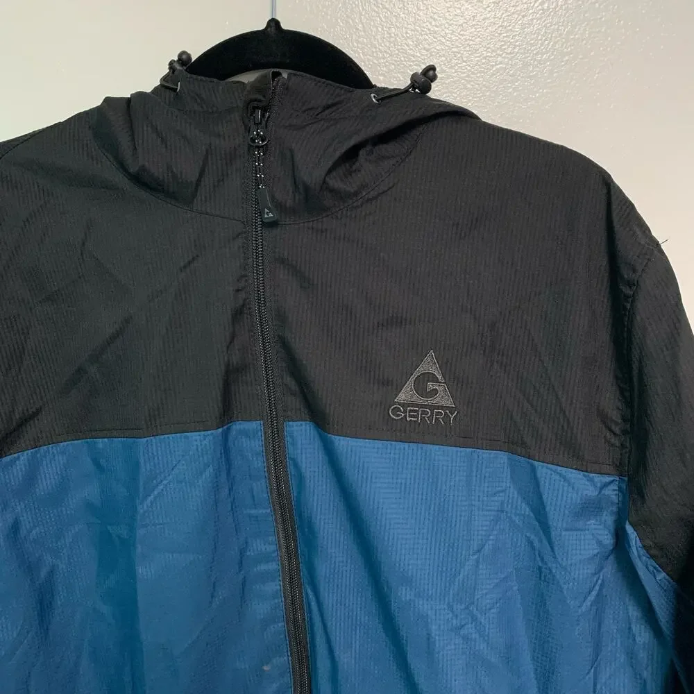 Gerry Men's Color Block Blue and Black Full Zip Up Hoodie Jacket Size XL